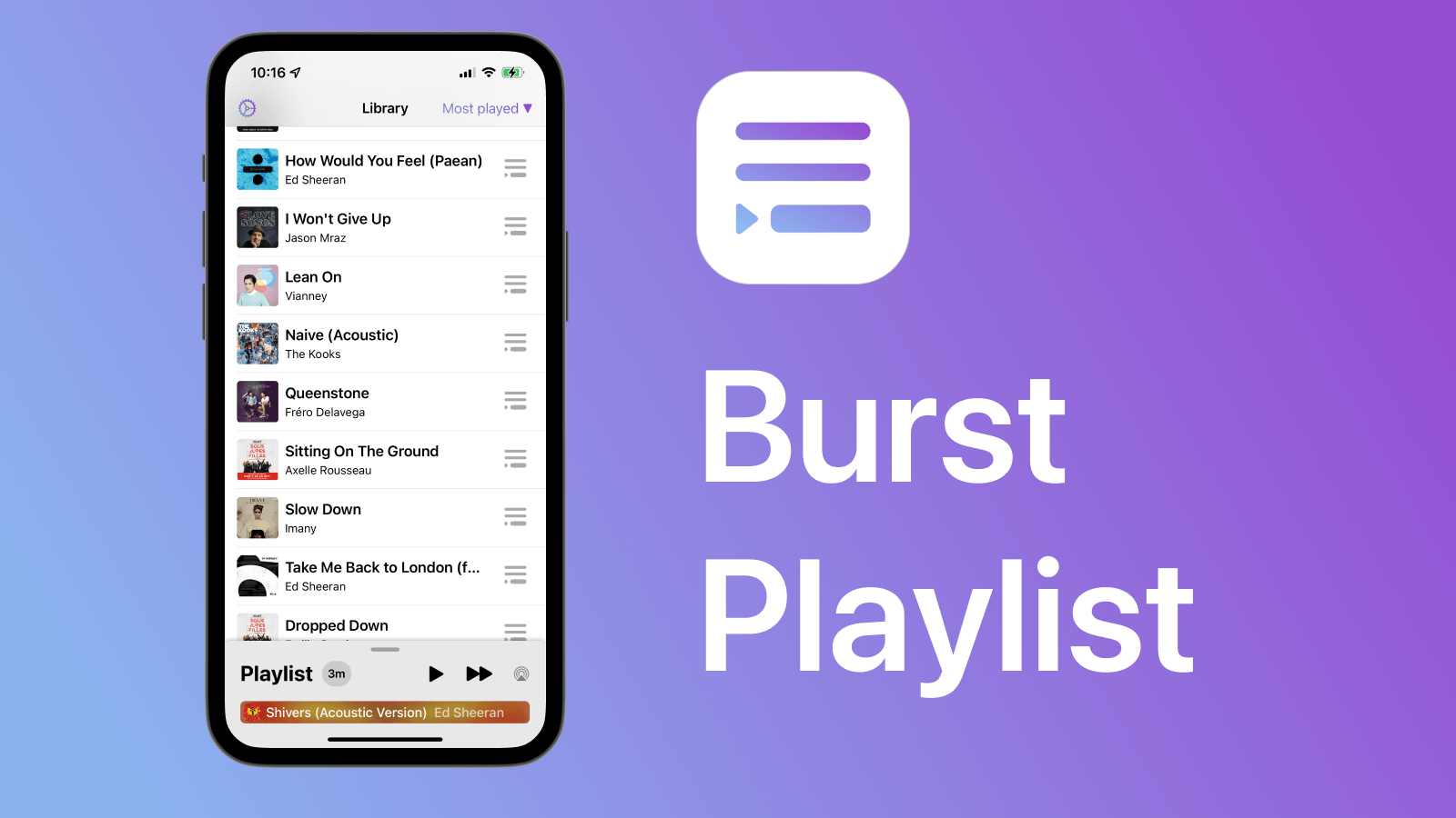 Burst Playlist now available for a quick music shot anytime