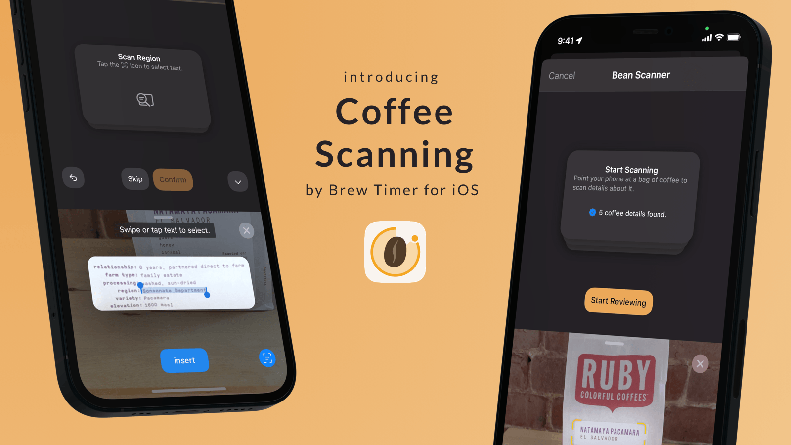 Brew Timer adds Live Coffee Scanning
