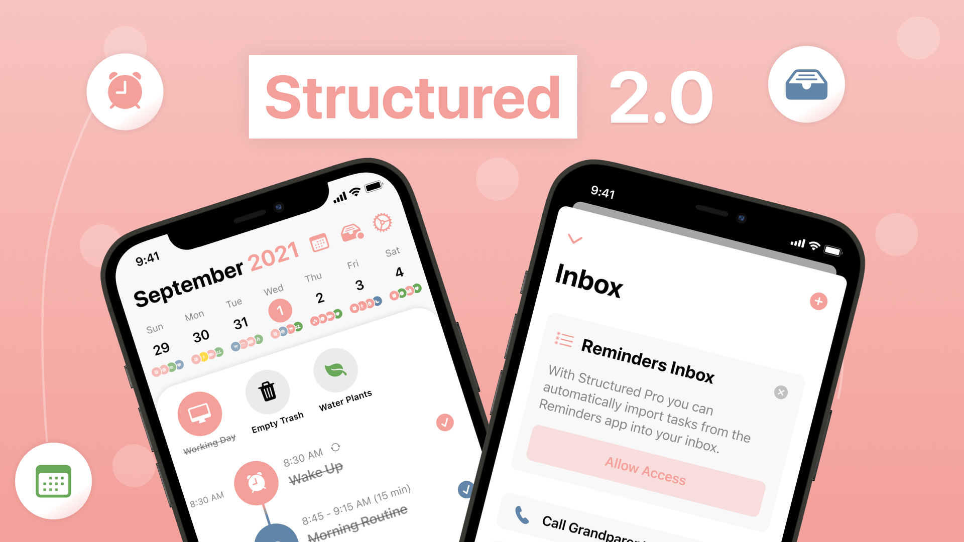 Structured 2.0 adds an Inbox, Reminders Import, and more