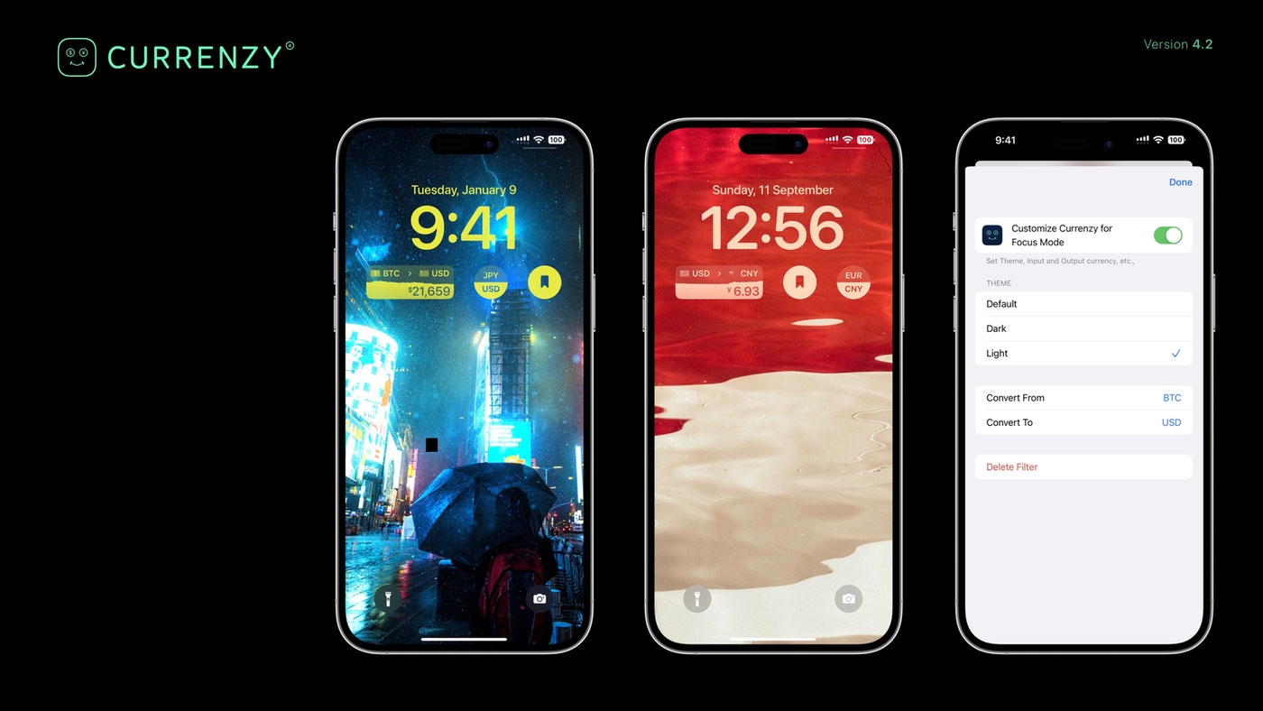 Currenzy updated with Lock Screen Widget and Focus Filters