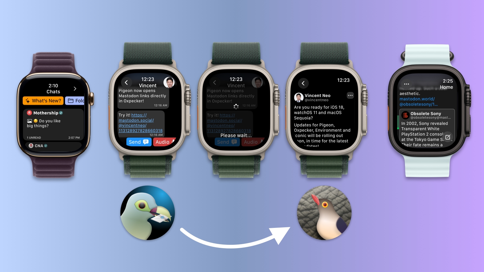 Pigeon and Oxpecker Updated for Interoperability and watchOS 11