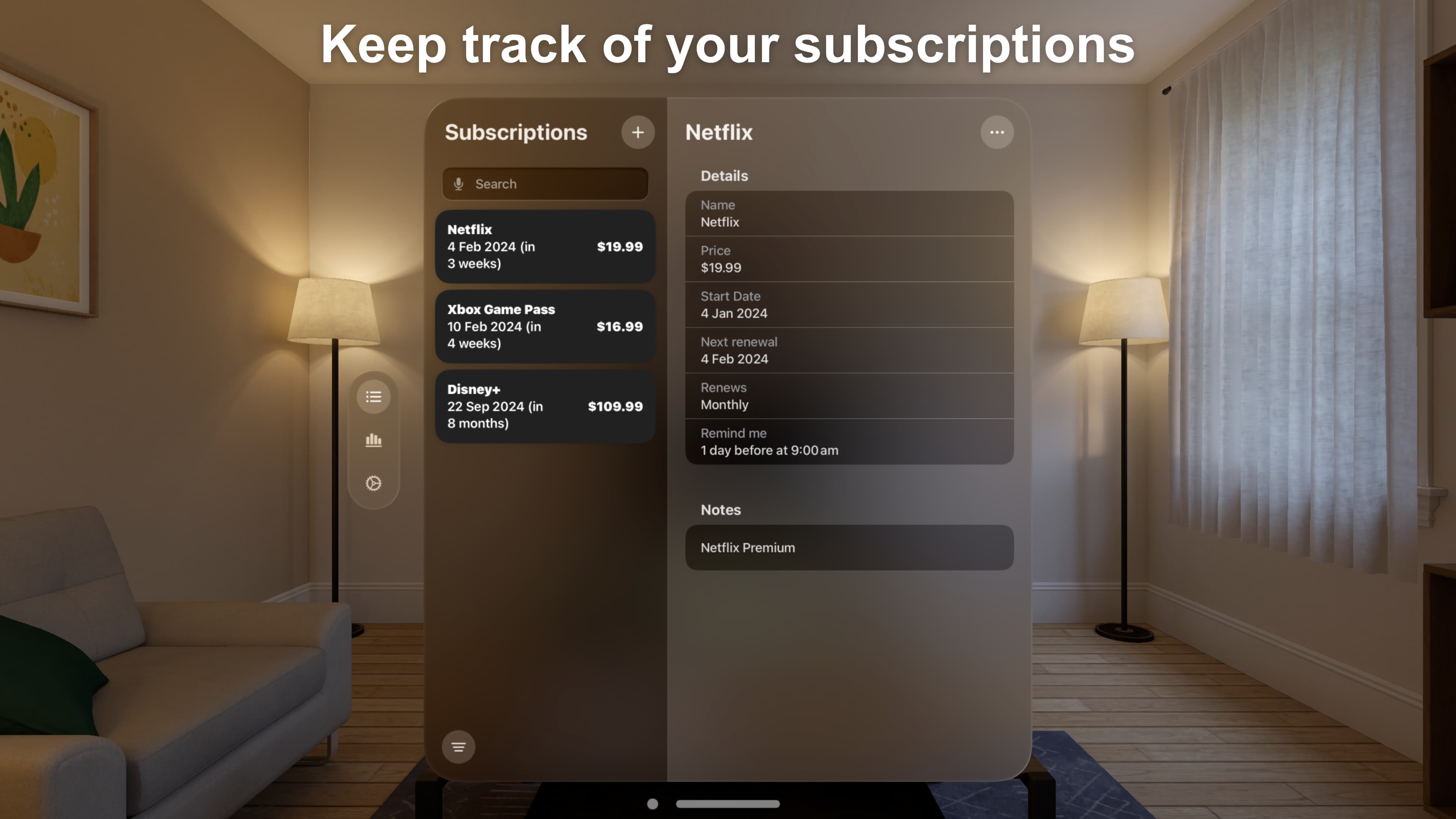 SubManager launching Day 1 on visionOS