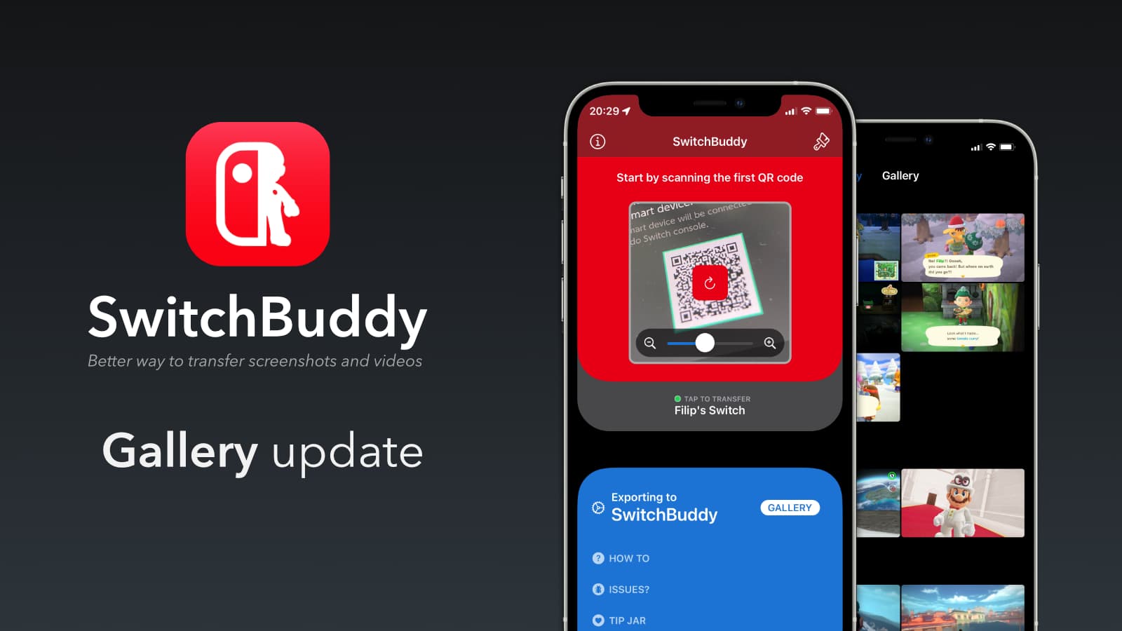 New SwitchBuddy update adds screenshot Gallery