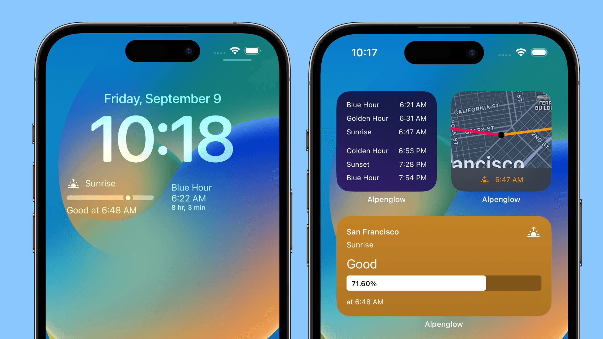 Alpenglow updated with Lock Screen Widgets & More