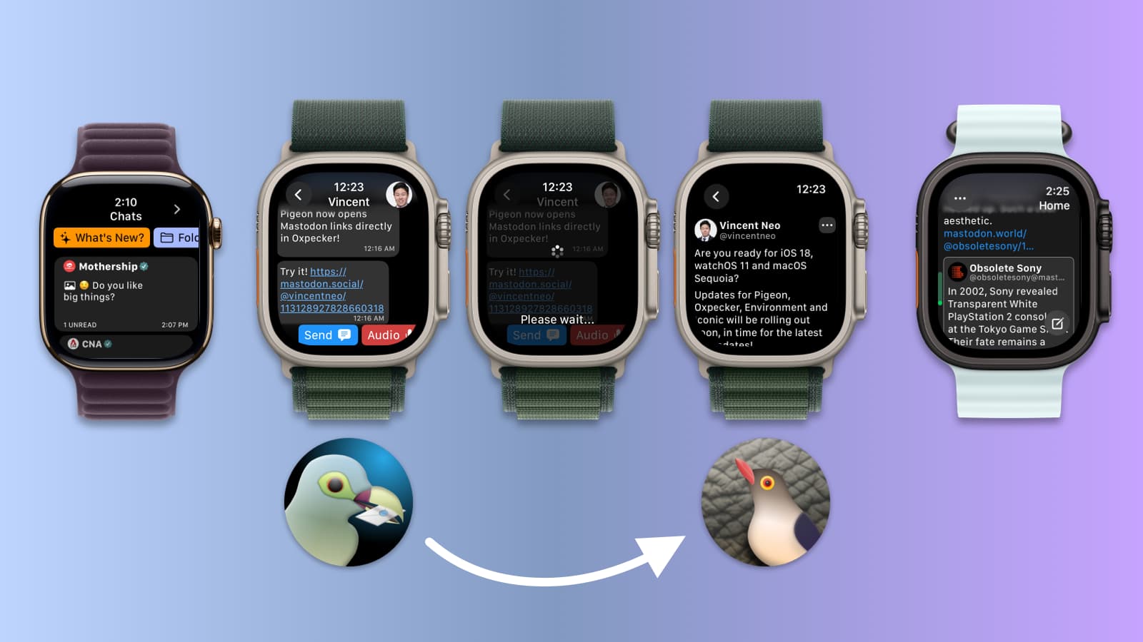 Pigeon and Oxpecker Updated for Interoperability and watchOS 11