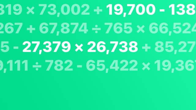 Practice to calculate with huge numbers!