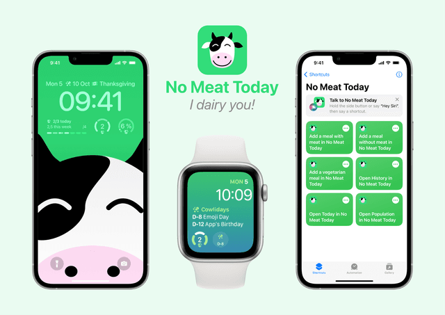 No Meat Today gets Lock Screen Widgets and Shortcuts support